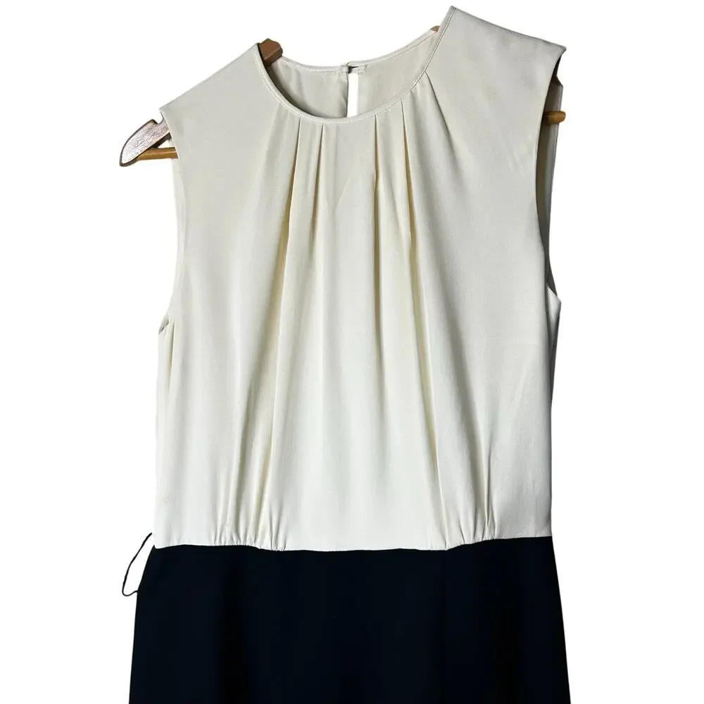 Michael Kors Dress Size 4 Vintage Classic Timeless Wool Blend Cream‎ Black